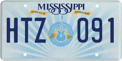 MS license plate HTZ091