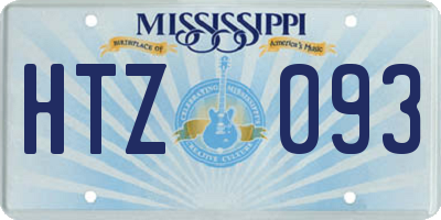 MS license plate HTZ093