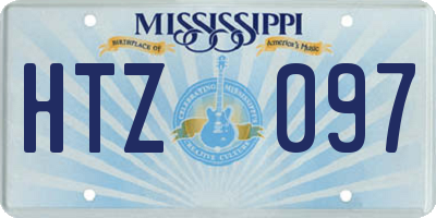 MS license plate HTZ097