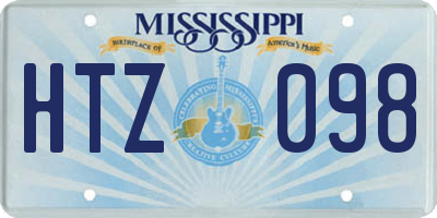 MS license plate HTZ098