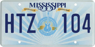 MS license plate HTZ104