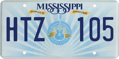 MS license plate HTZ105