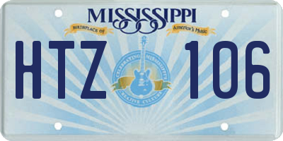 MS license plate HTZ106