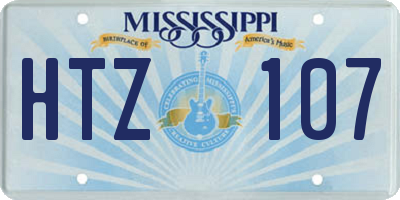MS license plate HTZ107