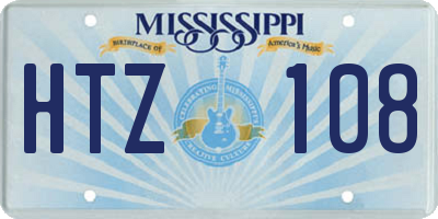MS license plate HTZ108