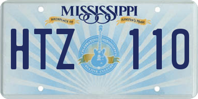 MS license plate HTZ110