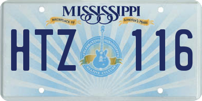 MS license plate HTZ116