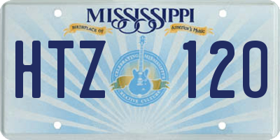 MS license plate HTZ120