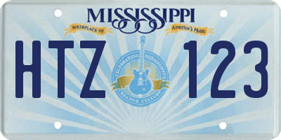 MS license plate HTZ123