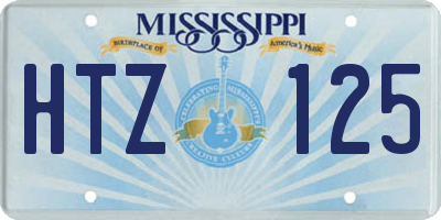 MS license plate HTZ125