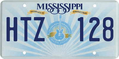 MS license plate HTZ128