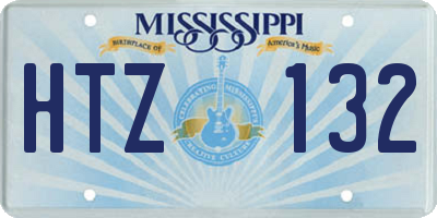 MS license plate HTZ132