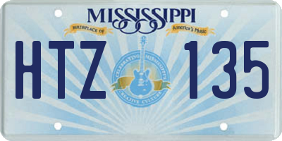 MS license plate HTZ135