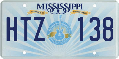 MS license plate HTZ138