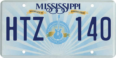 MS license plate HTZ140