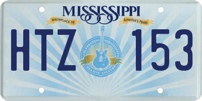 MS license plate HTZ153