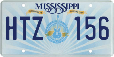 MS license plate HTZ156