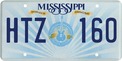 MS license plate HTZ160