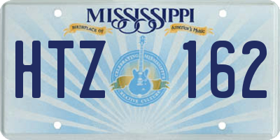 MS license plate HTZ162