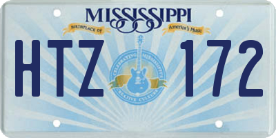 MS license plate HTZ172