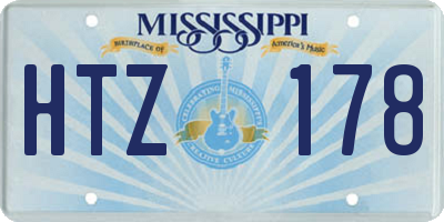 MS license plate HTZ178