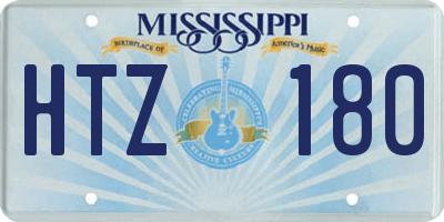 MS license plate HTZ180