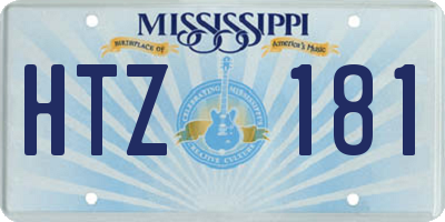 MS license plate HTZ181