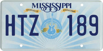 MS license plate HTZ189