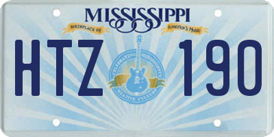 MS license plate HTZ190