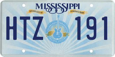 MS license plate HTZ191