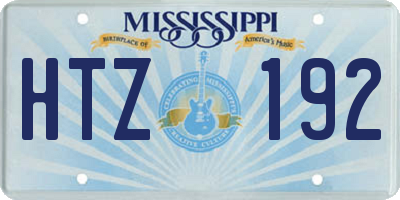 MS license plate HTZ192