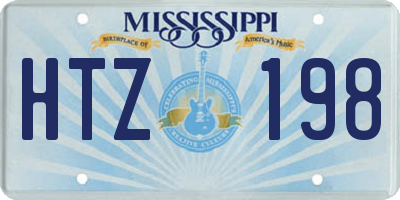 MS license plate HTZ198