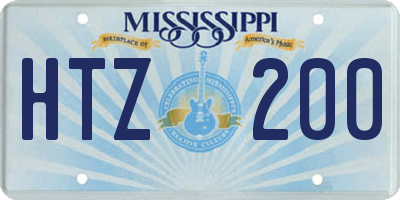 MS license plate HTZ200