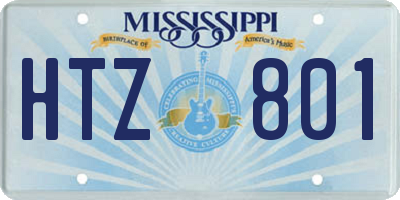 MS license plate HTZ801