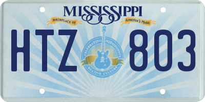 MS license plate HTZ803