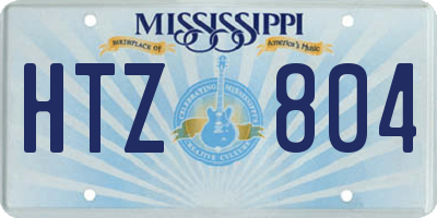 MS license plate HTZ804