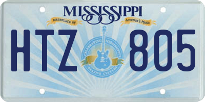MS license plate HTZ805