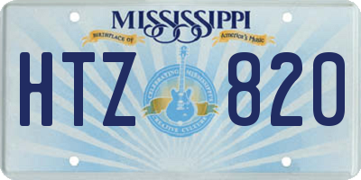 MS license plate HTZ820