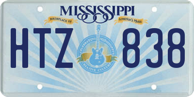 MS license plate HTZ838