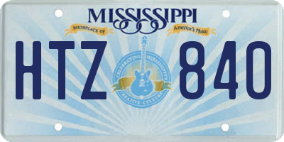 MS license plate HTZ840
