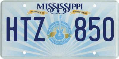 MS license plate HTZ850
