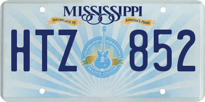 MS license plate HTZ852