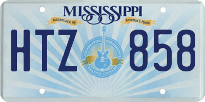 MS license plate HTZ858