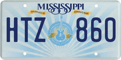 MS license plate HTZ860
