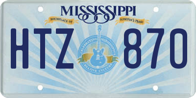 MS license plate HTZ870
