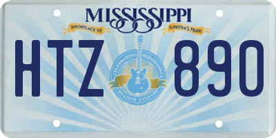 MS license plate HTZ890