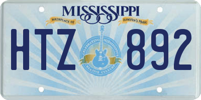 MS license plate HTZ892
