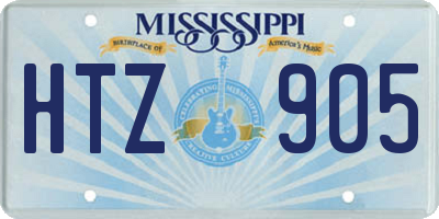 MS license plate HTZ905