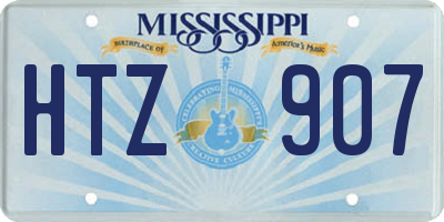 MS license plate HTZ907