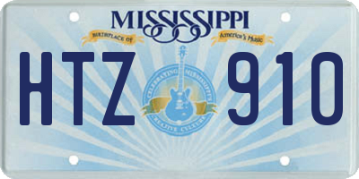 MS license plate HTZ910